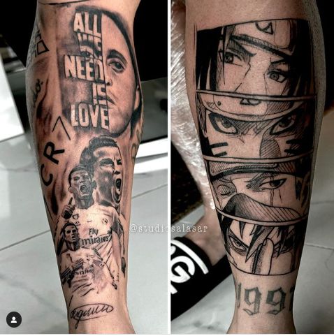 Canserbero, CR7 and Naruto characters are the tattoos that Yeferson Soteldo got in Brazil.