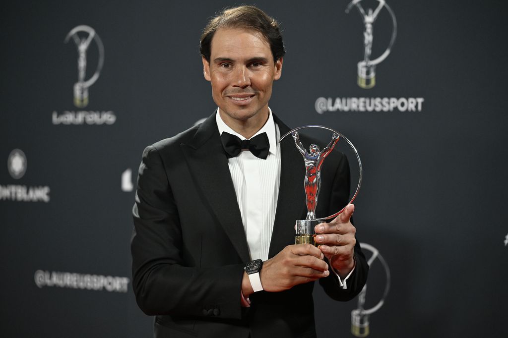 Rafael Nadal was recognized with the Laureus award to the sports icon on April 21, 2025.
