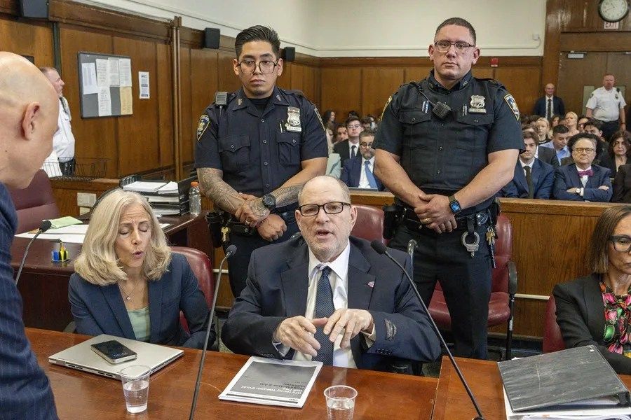 Hollywood Harvey Weinstein's explorer during the trial against the producer initiated, this April 23, 2025, in a Criminal Court in Manhattan in New York (United States). EFE/Steven Hirch/Pool