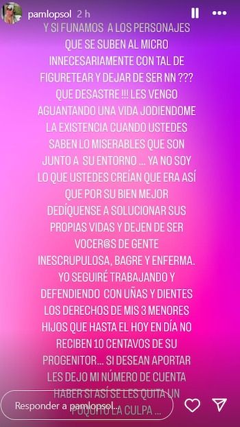 Pamela López responds to Vanessa