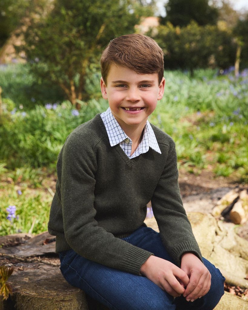 Prince Louis, younger son of Prince William and Princess Kate, in his official portrait for his seventh birthday.