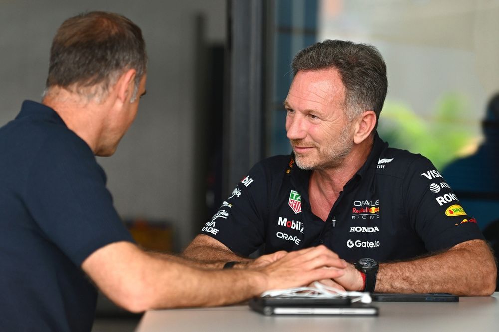 Christian Horner, Team Principal Red Bull con Oliver Mintzlaff