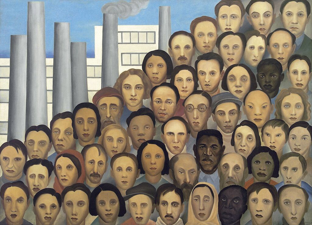 Tarsila do Amaral, Operaries, 1933. Artistic-cultural collection of the palaces of the São Paulo State Government