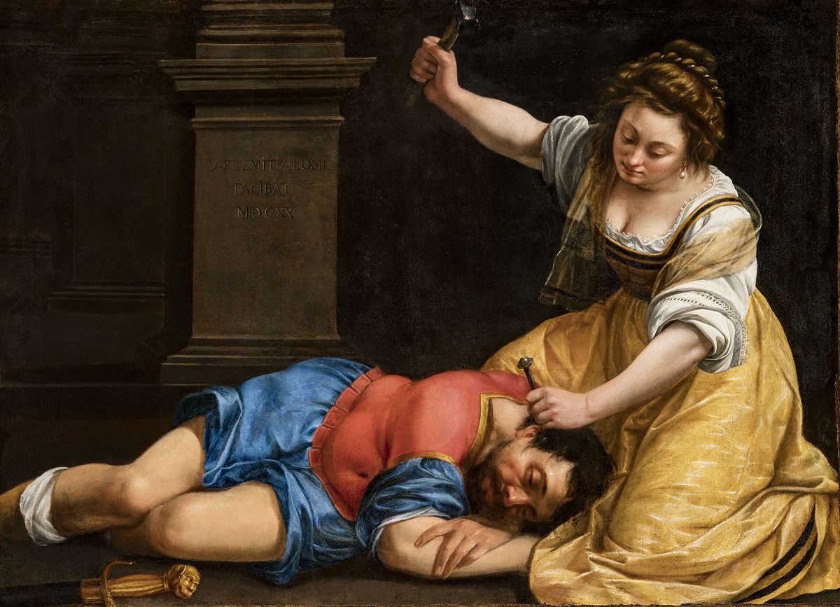 Jael and Sisera, 1620, artemic gentleness. Museum of Fina Arts, Budestest