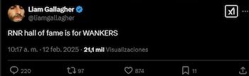 Liam Gallagher insulted the hall