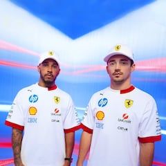 Lewis Hamilton and Charles Leclerc with Ferrari's special equipment for Miami GP of F1.