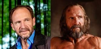 Ralph Fiennes during this morning's photocall and the right in an image like Ulysses in 'The Return'