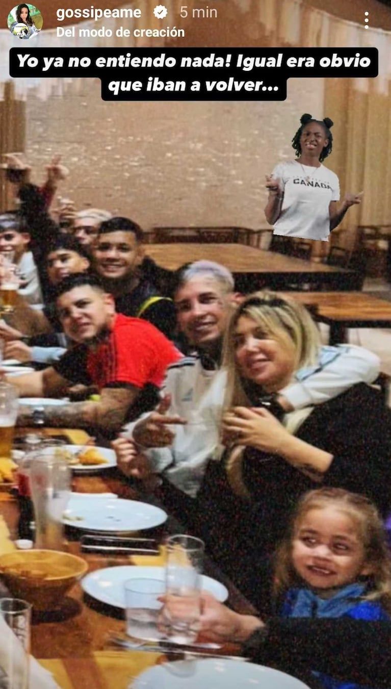 Wanda Nara and L-Grant, together again. (Photo: Instagram/@gossipeame).
