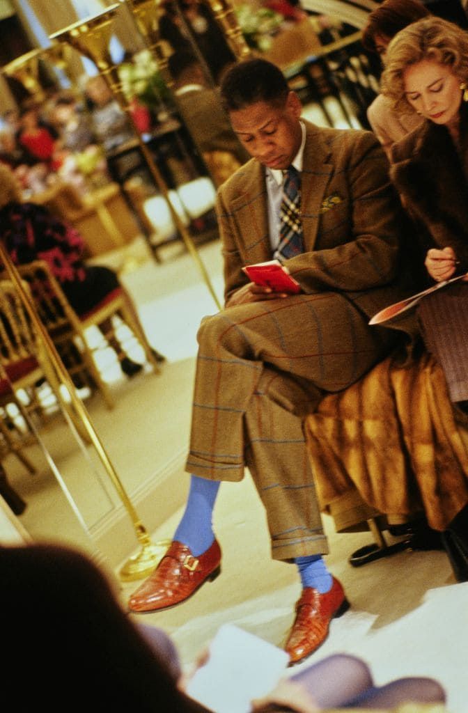 André Leon Talley, then Editor of 'Vogue', in the Haute Couture parade of Chanel (Paris, 1990)