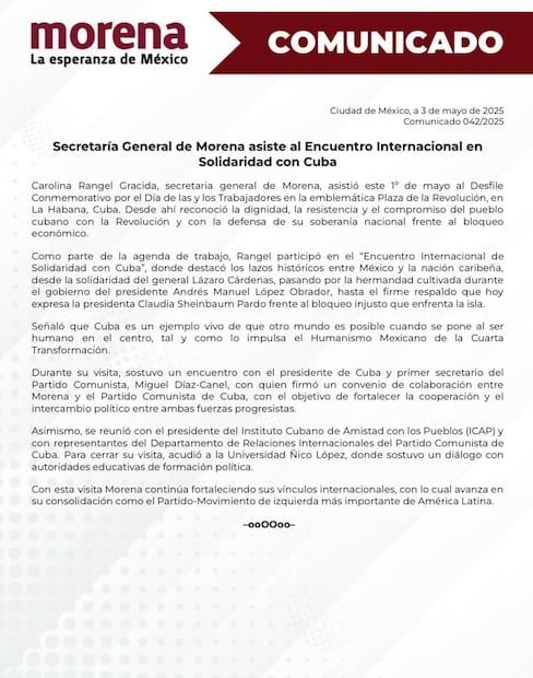 Morena signs Agreement with Communist Party of Cuba. Photo: Special