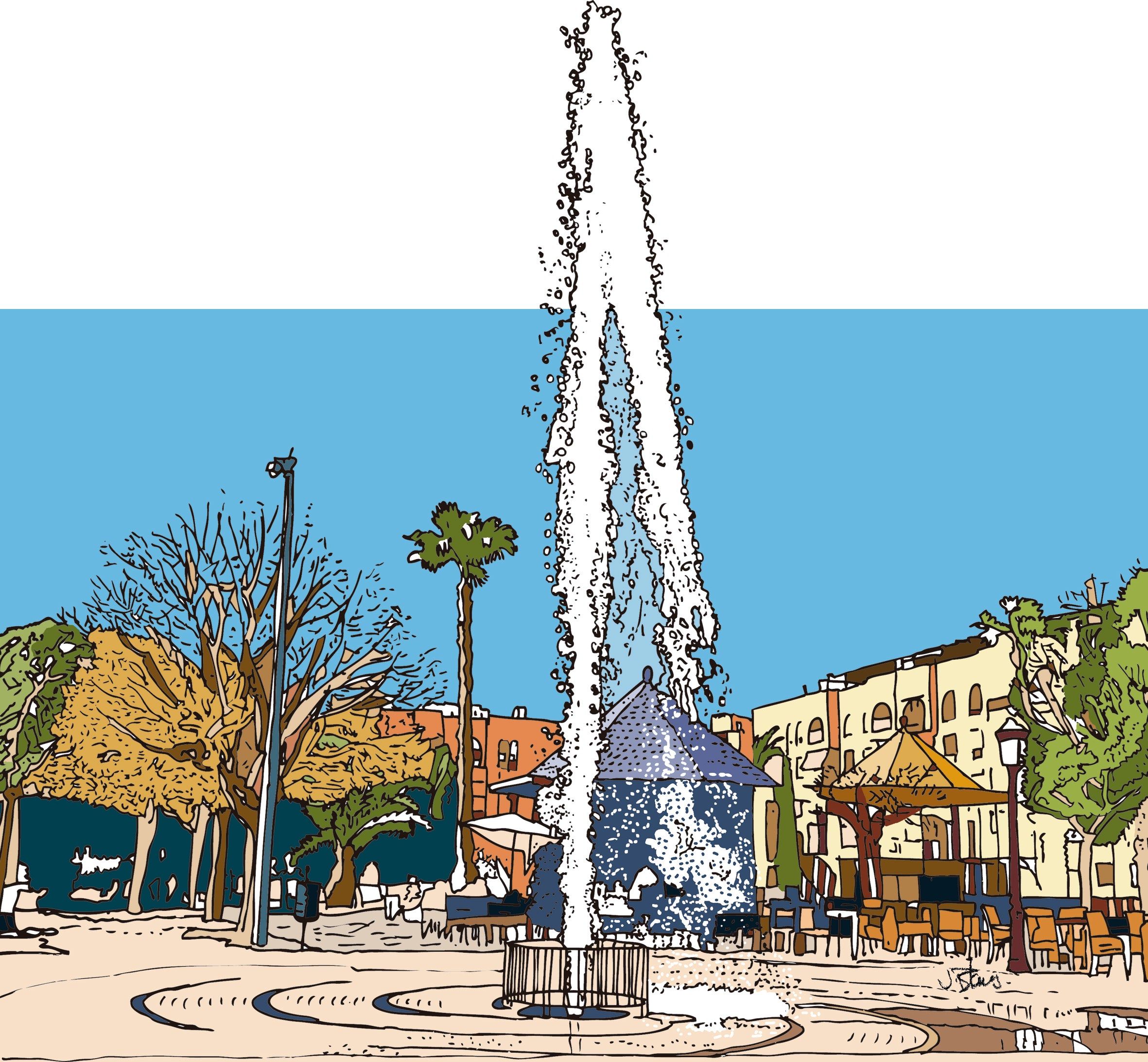 Drawing of water installations in Sant Joan d'Alicante