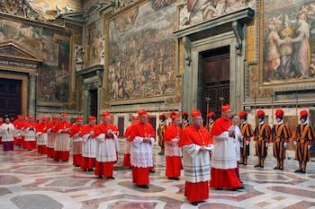 Cardinals walk in procession