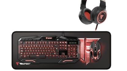 This lot includes peripherals such as mouse, keyboard or diademal headphones.