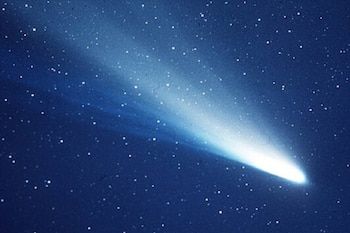 Halley's comet leaves two