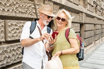 Two retirees enjoy a