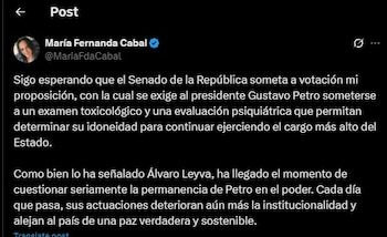 María Fernanda Cabal returned to