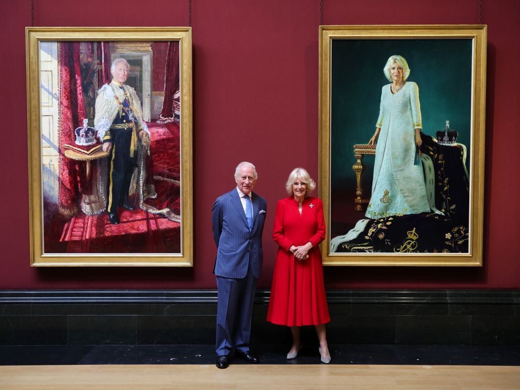 The Kings Carlos and Camilla before their coronation paintings