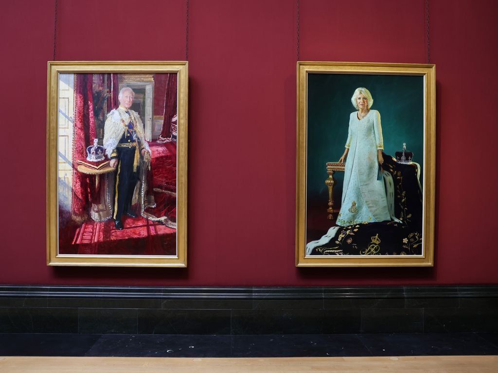 The Kings Carlos and Camilla before their coronation paintings