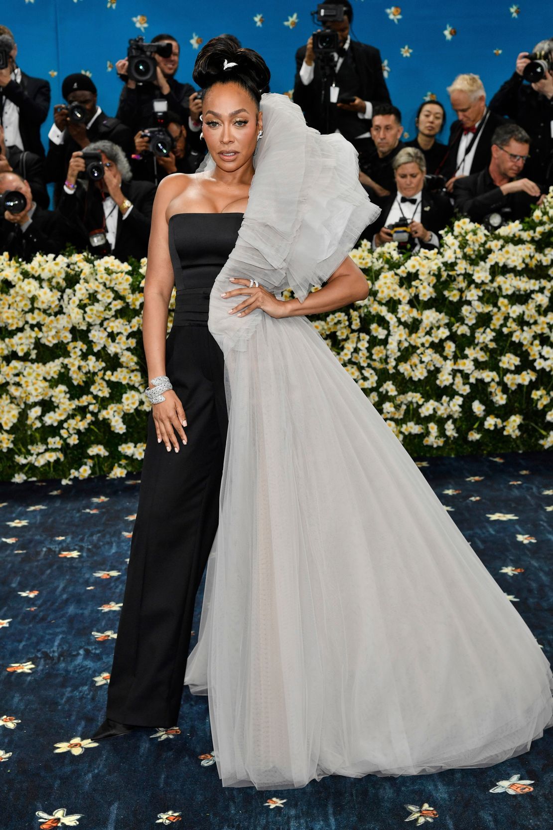 Donning an archival Off-White design, by the label's late creative director Virgil Abloh, La La Anthony said via Instagram that she was honored to carry on the brand’s legacy at the event.