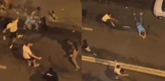 Images of the fight between players of the party when leaving a disco