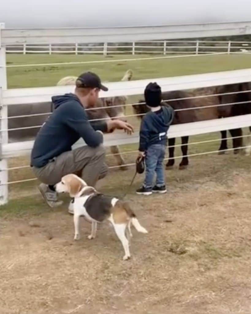 Prince Harry with his firstborn, Prince Archie, who is currently 5 years old.