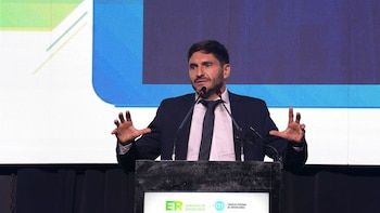 Maximiliano Pullaro speaks during the
