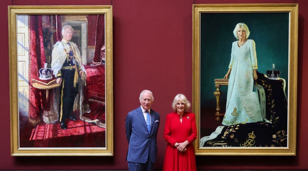 The Kings Carlos and Camilla before their coronation paintings