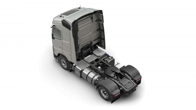 Rear image of one of Volvo's gas trucks.