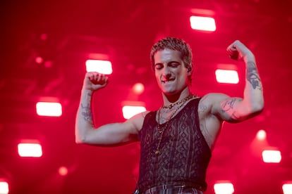 Damiano David, at a concert in Dublin on December 14, 2023.