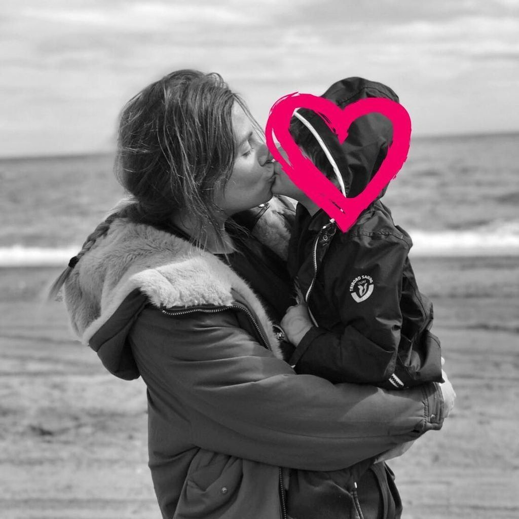 Leire Martínez with his son Lucas