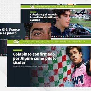 Olé accelerates with Franco Colapinto