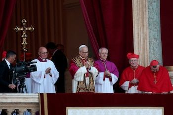 Newly elected Pope Leo XIV,