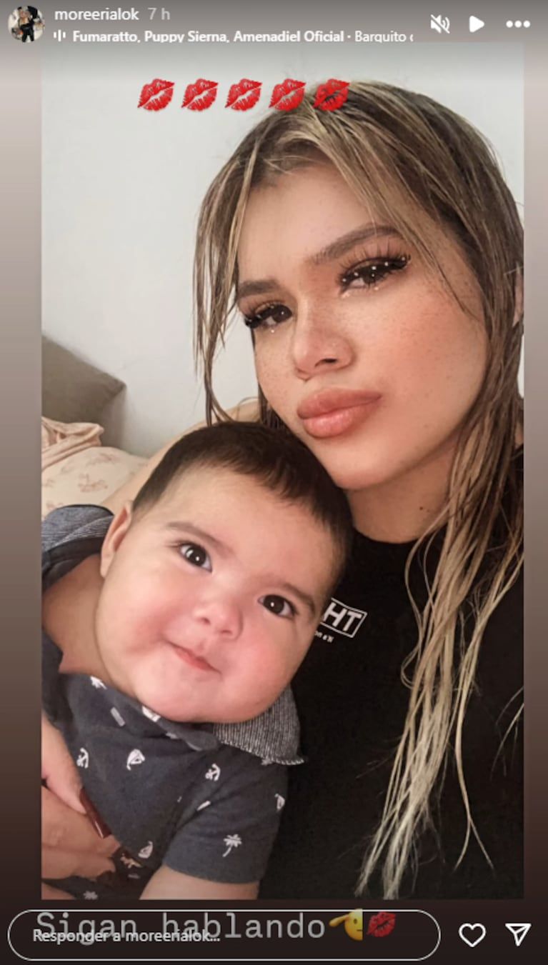 The post of Morena Rial in which he showed himself with his seven -month -old son. (Photo: Instagram / Moreerialok)