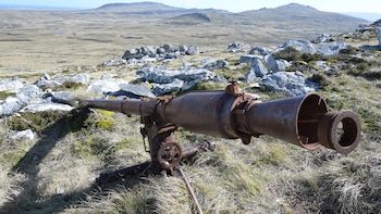Remains of a used cannon