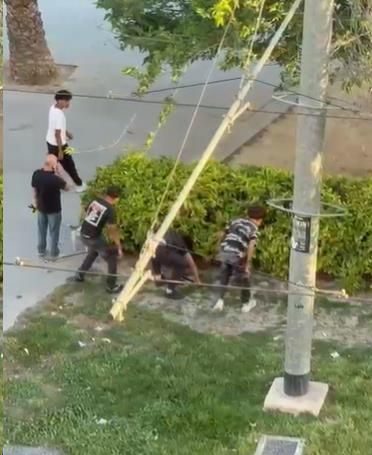 Moment when they take out the catana.