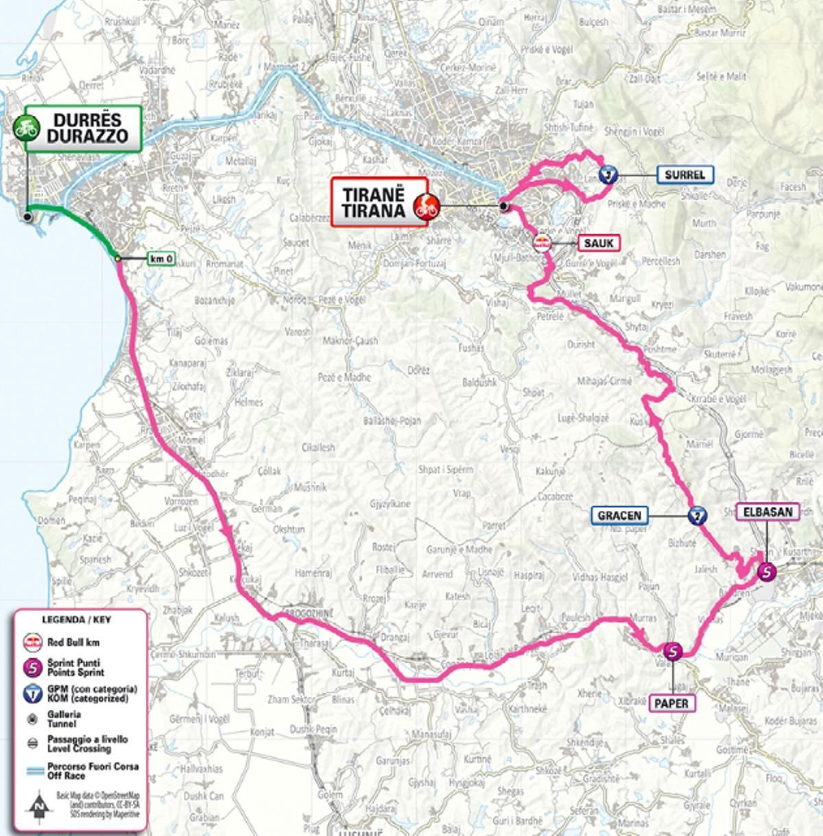 The tour of stage 1 of the Italy 2025