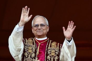 Pope Leo XIV greets