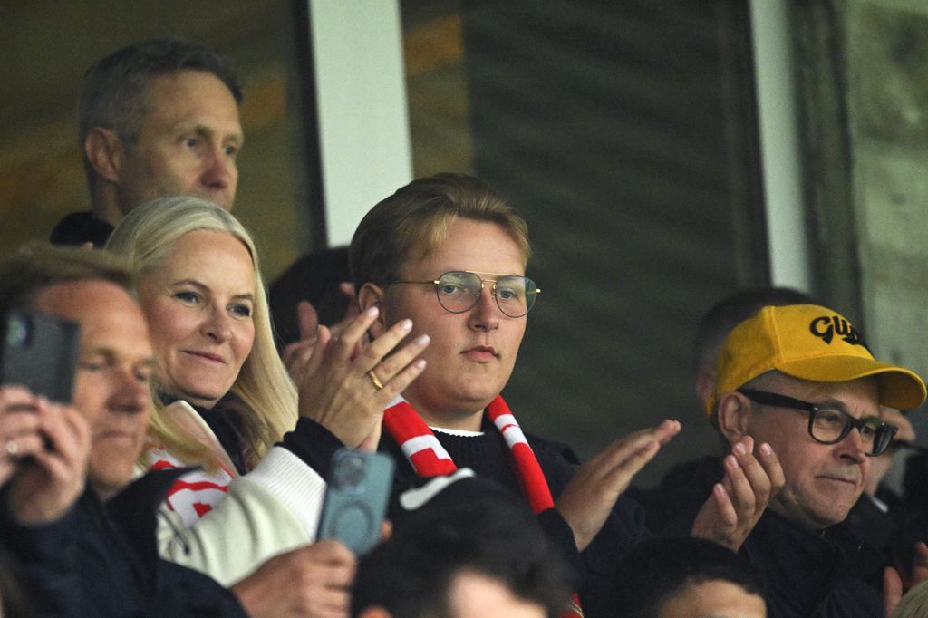 Norway Mette-Marit and Sverre Magnus in Norway in a Europa League match