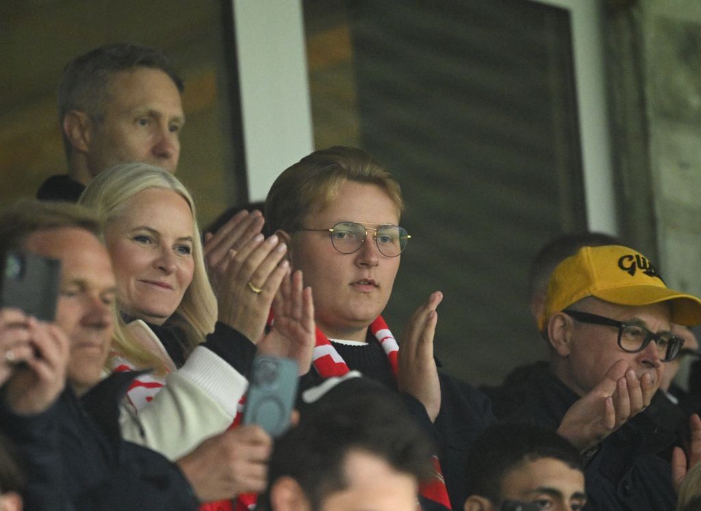 Norway Mette-Marit and Sverre Magnus in Norway in a Europa League match