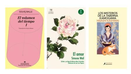 The covers of 'The volume of time I', 'El Amor', and 'The mysteries of the Kamogowa tavern'