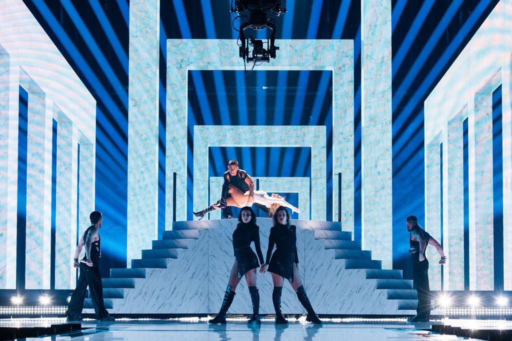 Melody's first essay in Eurovision 2025 on the stage of St. Jakobshalle de Basel