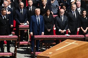 Donald Trump at the funeral