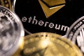 Representation of Ether cryptocurrency.