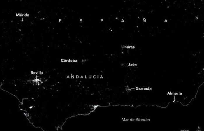 NASA teaches us how Andalusia was after the blackout