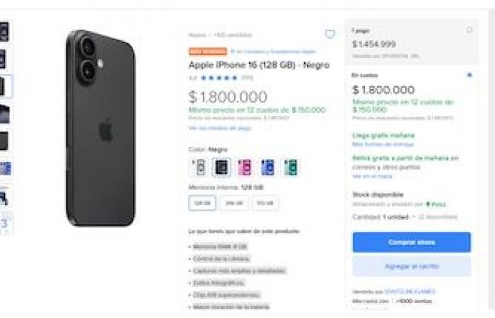 How much does it cost to buy an iPhone 16 in Argentina in May 2025