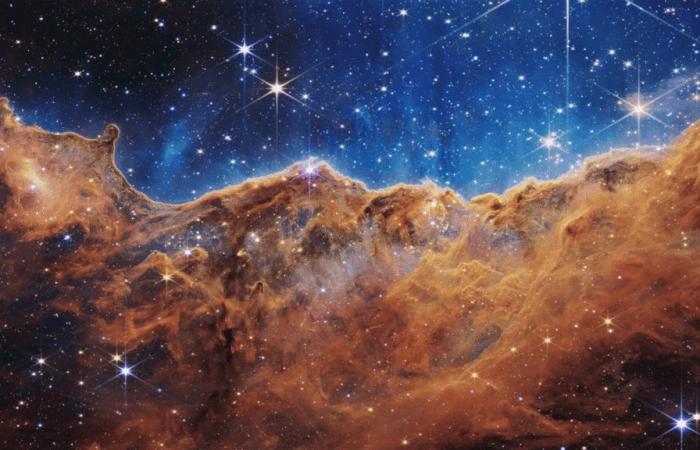 A 3D trip to cosmic cliffs, courtesy of James Webb