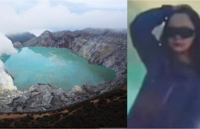 A tourist died after falling into a volcano while taking photos