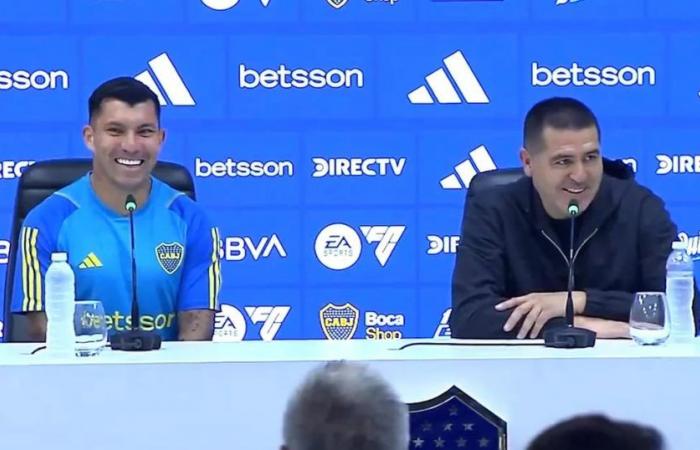 The pearls of Gary Medel’s presentation in Boca: Riquelme’s wink, the message for Diego Martínez and an unusual request
