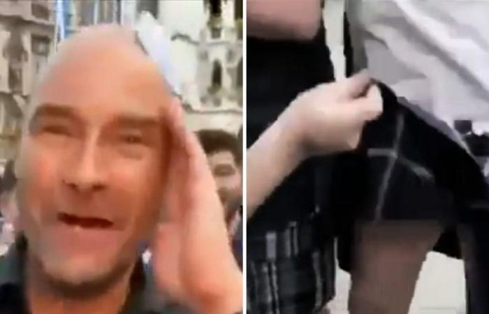 They lifted the skirt of a Scottish fan and the surprise came out live: journalist dislocated at the Euro Cup