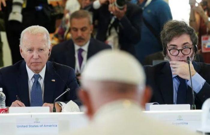 Javier Milei greeted Pope Francis, Joe Biden and spoke about artificial intelligence at the G7 summit